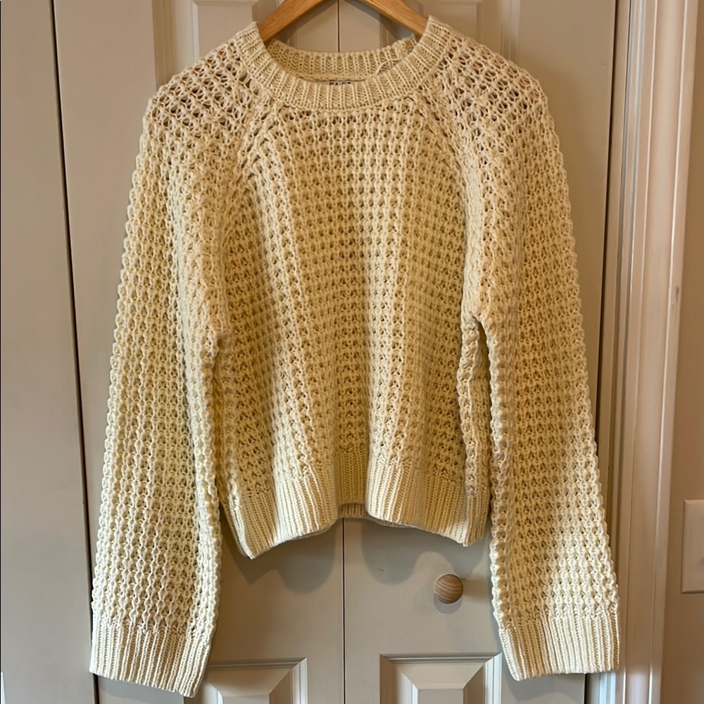 NA-KD Cream Chunky Knit Crewneck Sweater